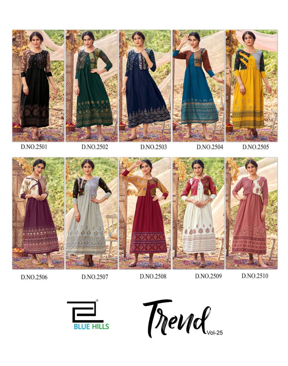 Blue Hills Trend 25 New Exclusive Wear Rayon Printed Kurti With Koti Collection